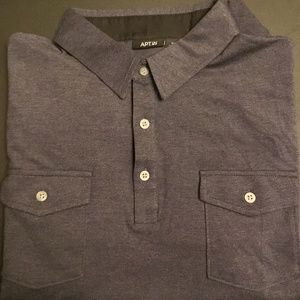 Apt. 9 Double Pocket Polo Shirt Charcoal